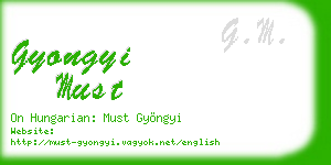 gyongyi must business card