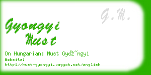 gyongyi must business card